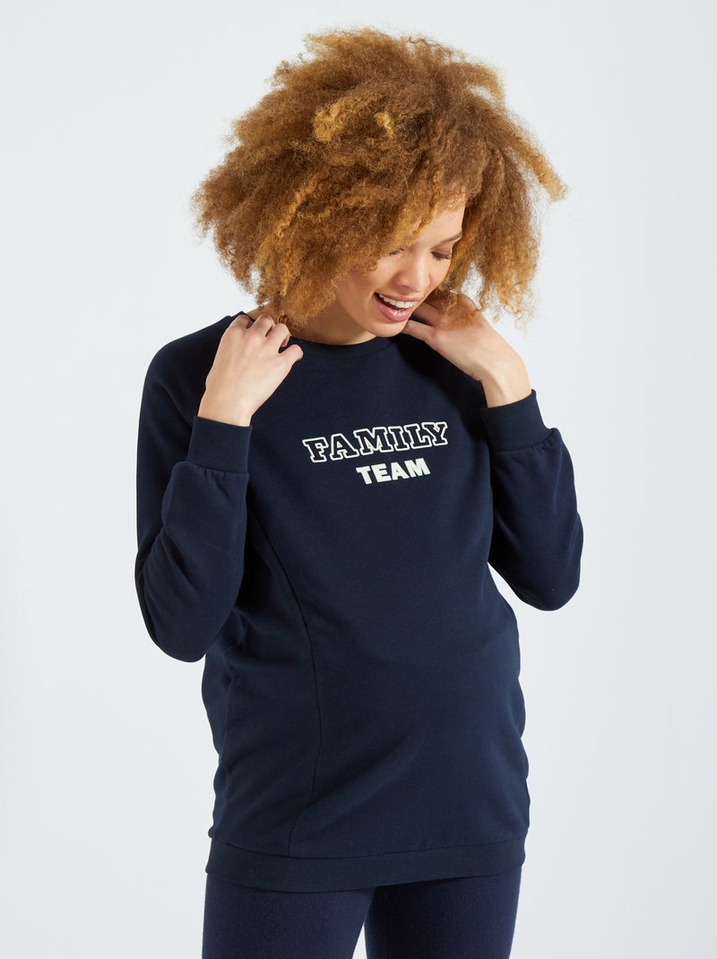 Sweat 'Family team' bleu - Kiabi