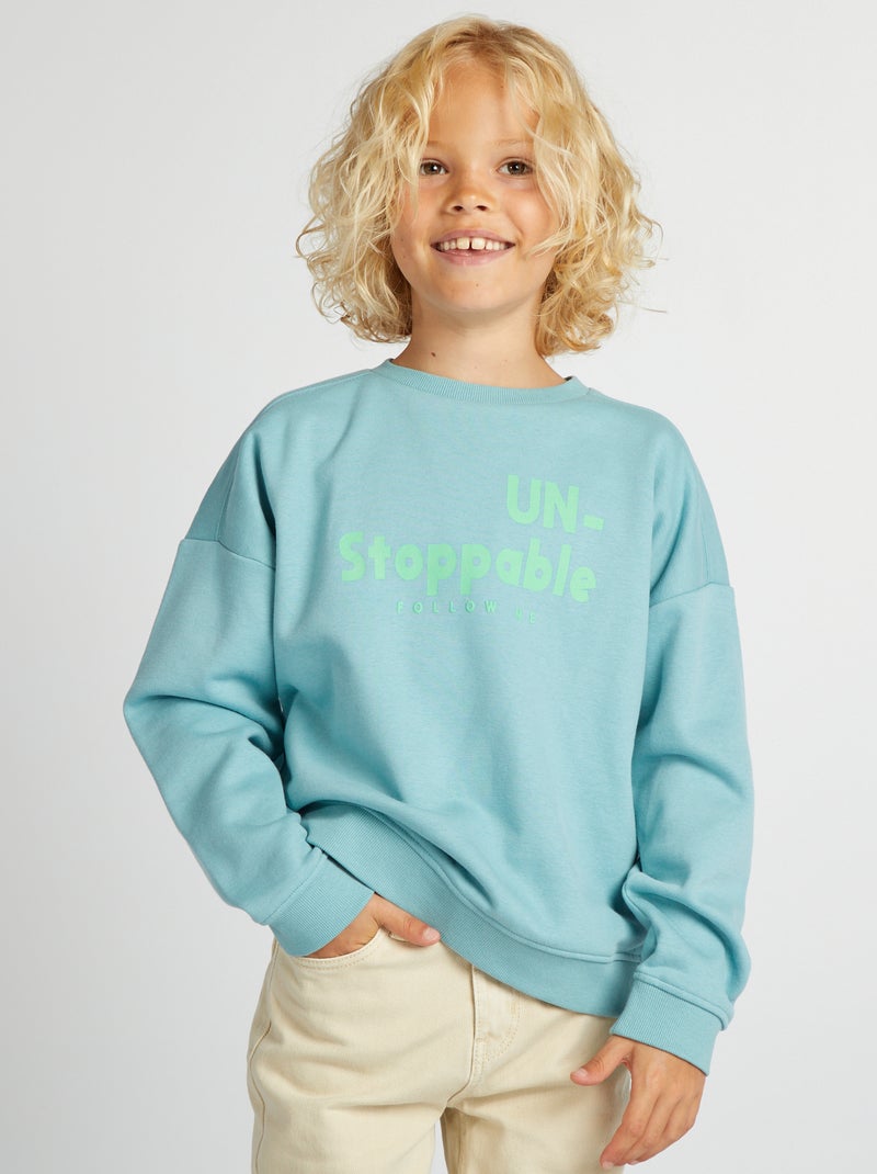 Sweat fantaisie Bleu - Kiabi