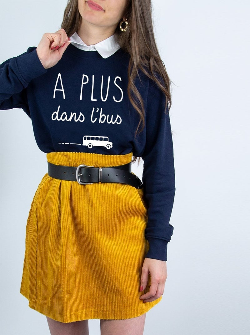 Sweat Femme - A PLUS DANS L'BUS Bleu marine - Kiabi