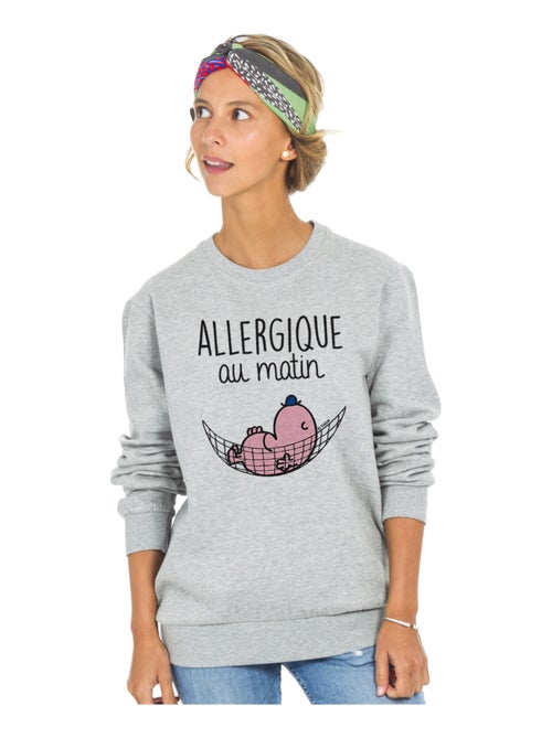 Sweat Femme - ALLERGIQUE AU MATIN - Kiabi