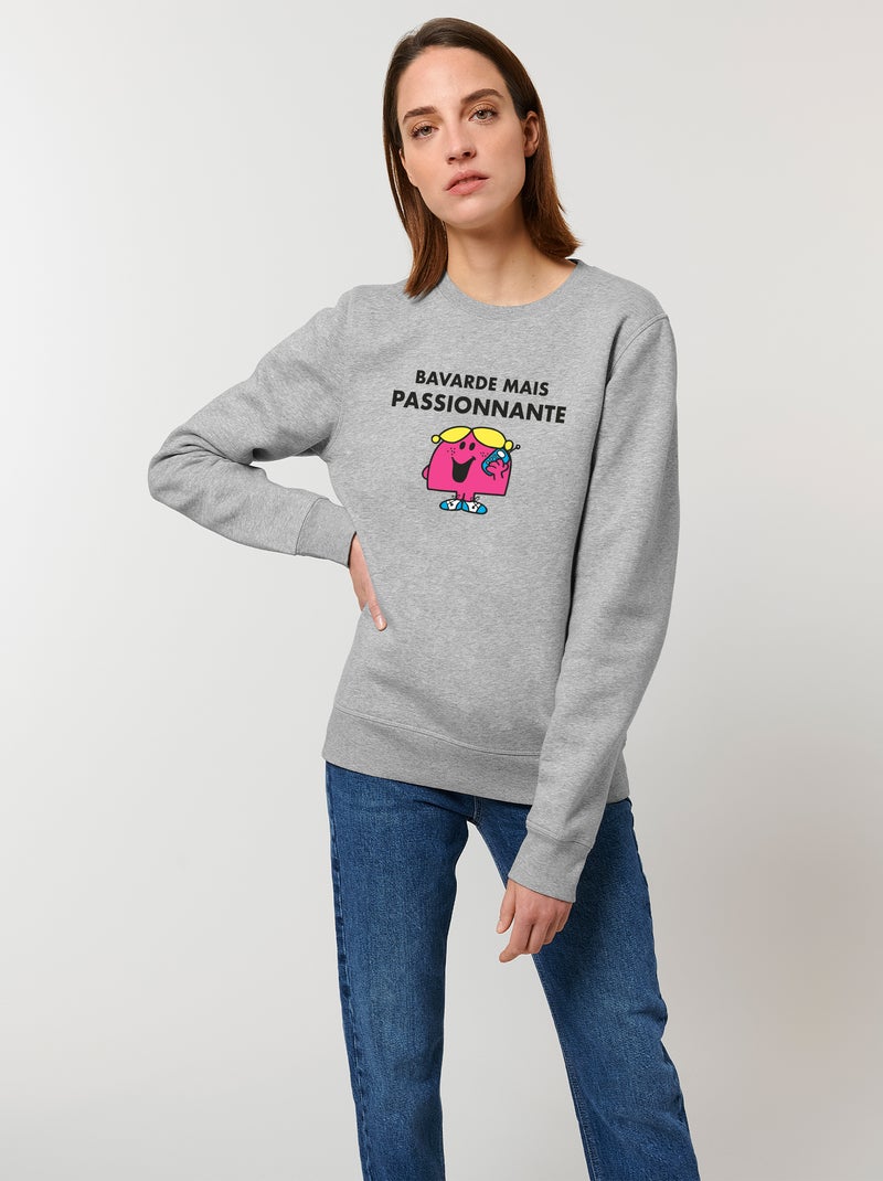 Sweat Femme - BAVARDE MAIS PASSIONNANTE Gris chiné - Kiabi