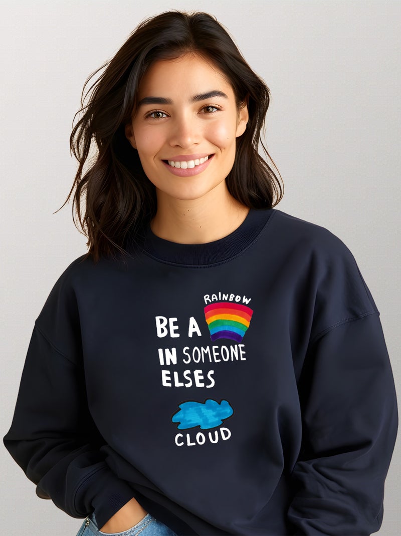Sweat Femme - BE A RAINBOW Bleu marine - Kiabi