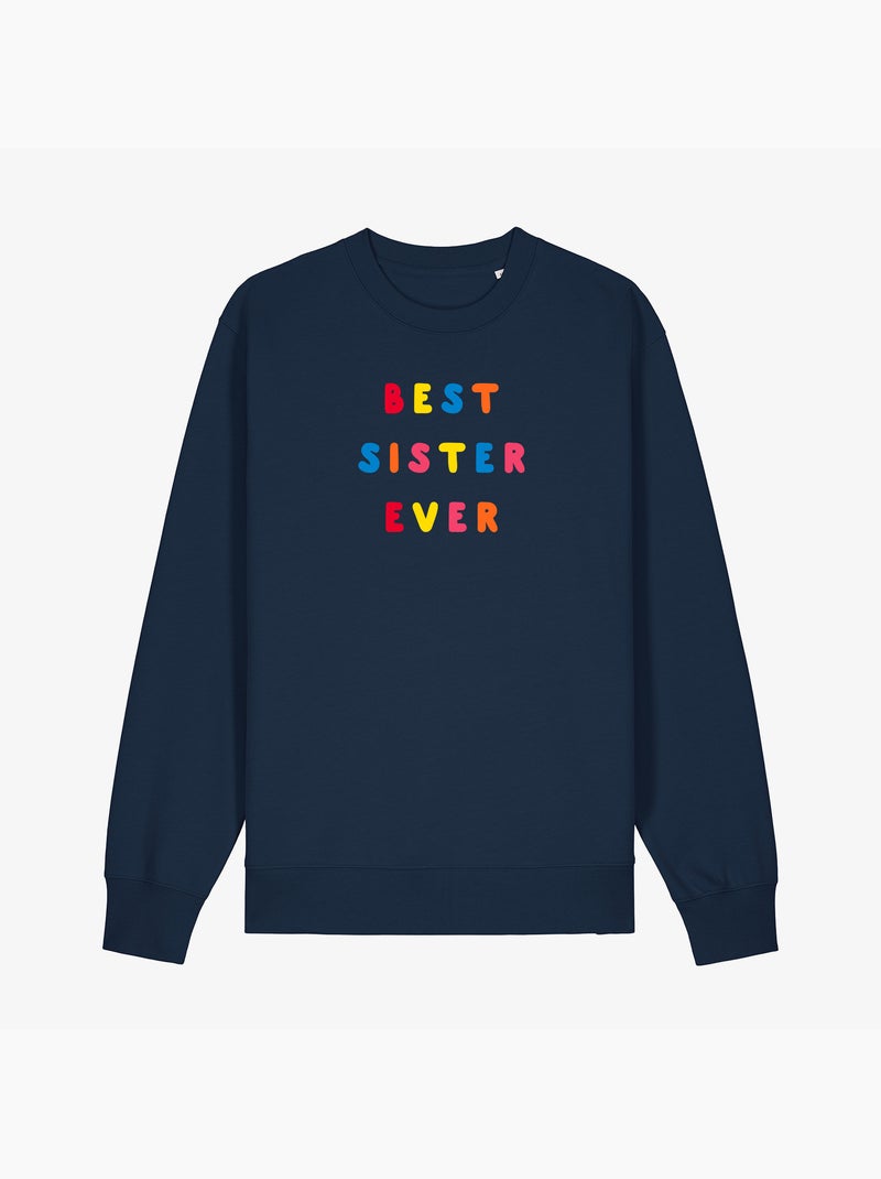 Sweat Femme - BEST SISTER EVER COLORÉE WAF Bleu marine - Kiabi