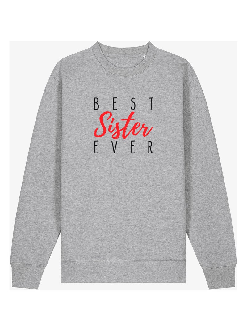 Sweat Femme - BEST SISTER EVER Gris chiné - Kiabi