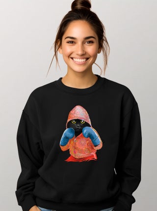 Sweat Femme - BOXING CAT BLACK