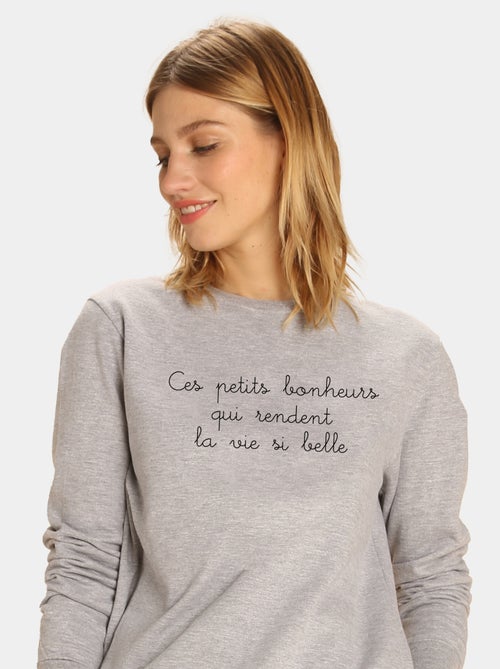 Sweat Femme - CES PETITS BONHEURS - Kiabi