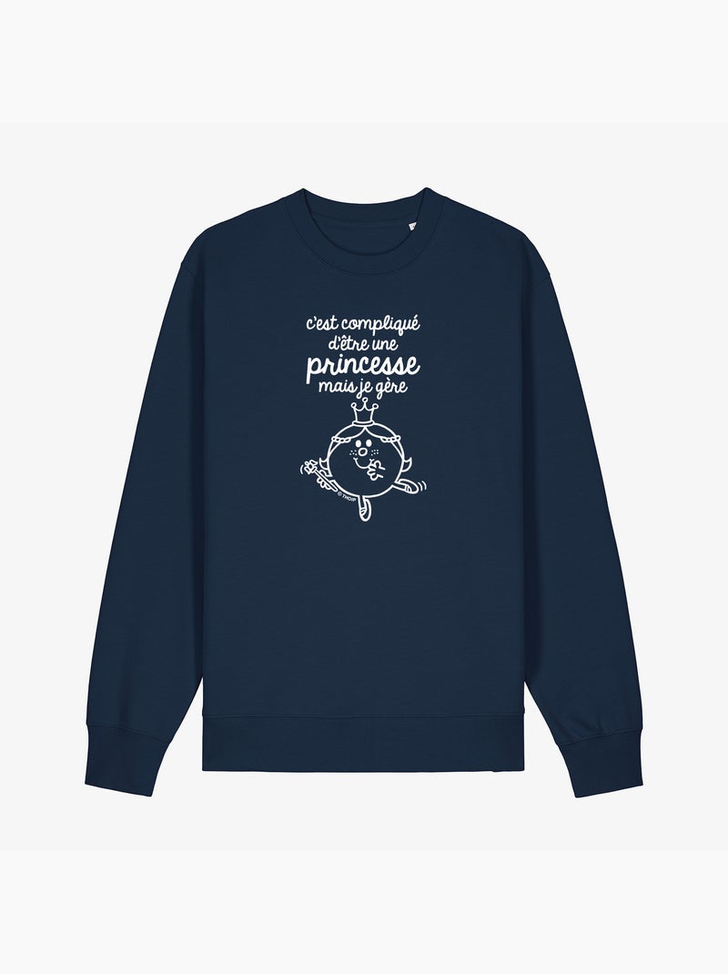 Sweat Femme - C'EST COMPLIQUÉ D'ÊTRE UNE PRINCESSE Bleu marine - Kiabi