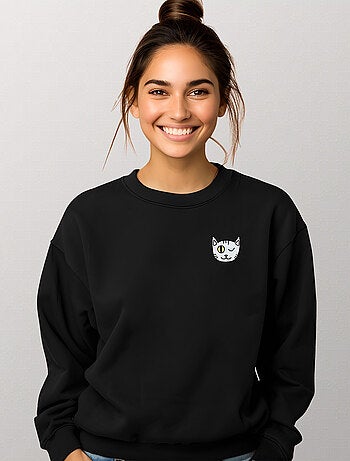 Sweat Femme - CHAT CLIN DOEIL CŒUR