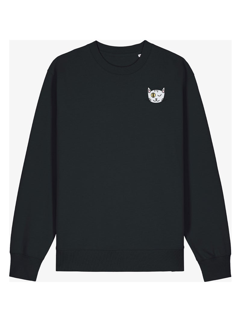 Sweat Femme - CHAT CLIN DOEIL CŒUR Noir - Kiabi