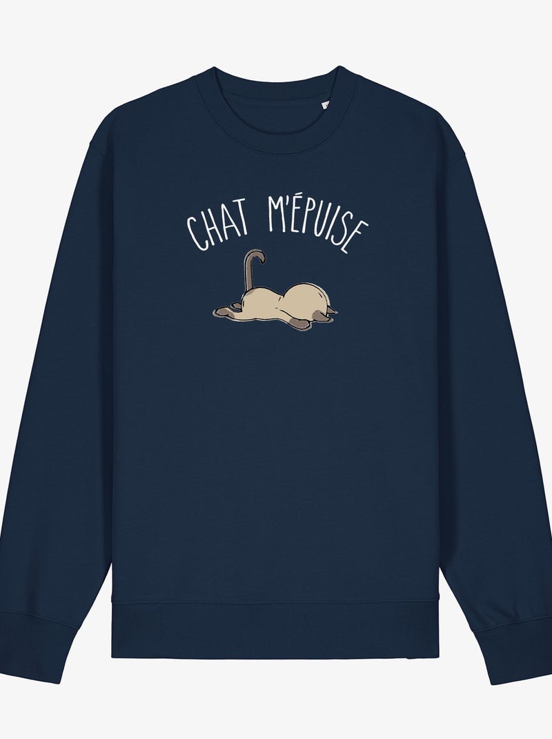 Sweat Femme - CHAT M'EPUISE Bleu marine - Kiabi