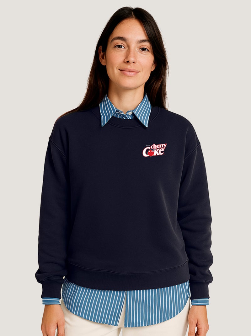 Sweat Femme - CHERRY COKE CŒUR Bleu marine - Kiabi