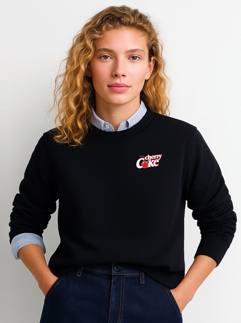Sweat Femme - CHERRY COKE CŒUR Noir - Kiabi