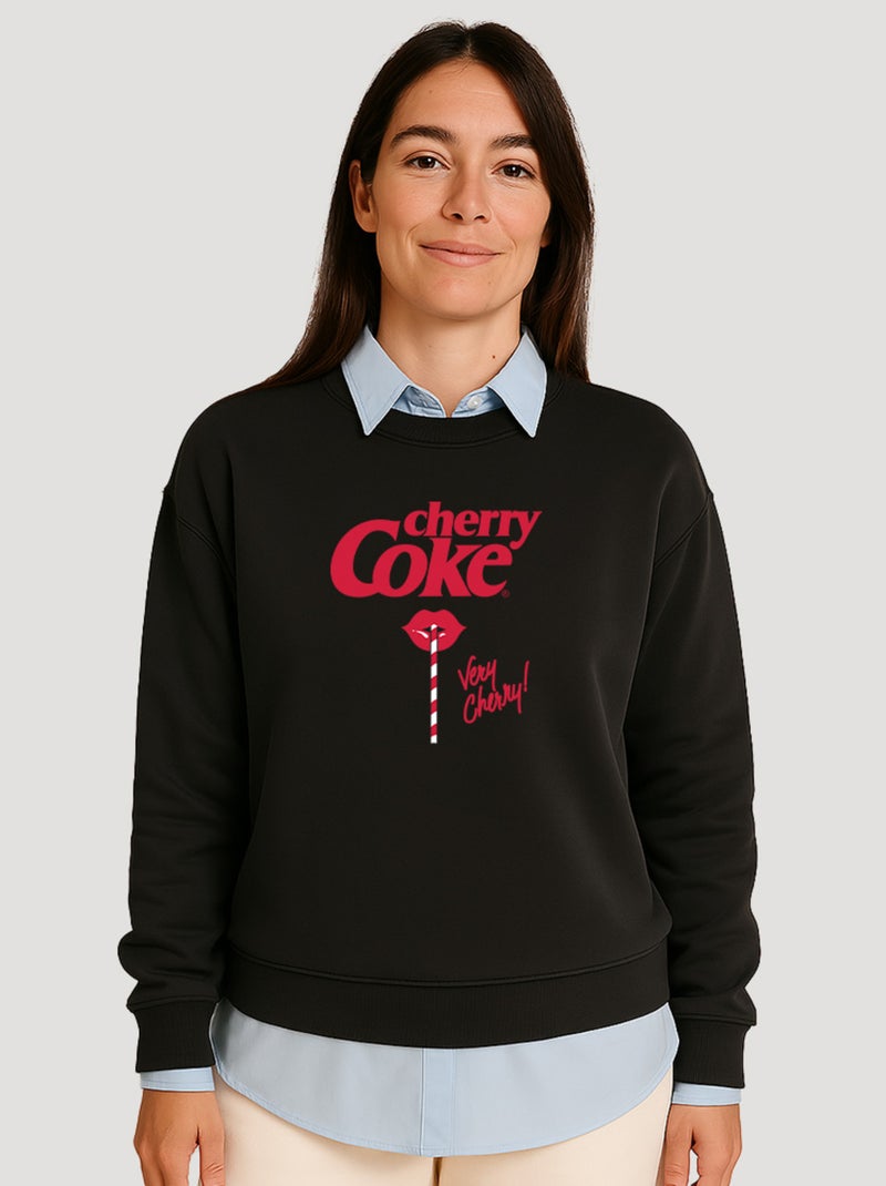 Sweat Femme - CHERRY COKE VERY CHERRY Noir - Kiabi