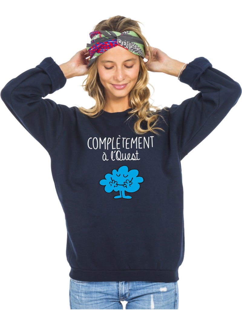 Sweat Femme - COMPLÈTEMENT À L'OUEST Bleu marine - Kiabi