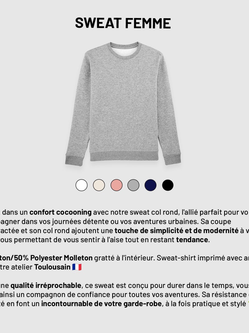 Sweat Femme - COOL KIND Bleu marine - Kiabi