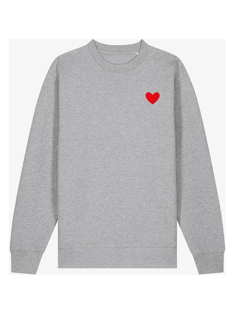 Sweat Femme - DESSIN PETIT COEUR Gris chiné - Kiabi