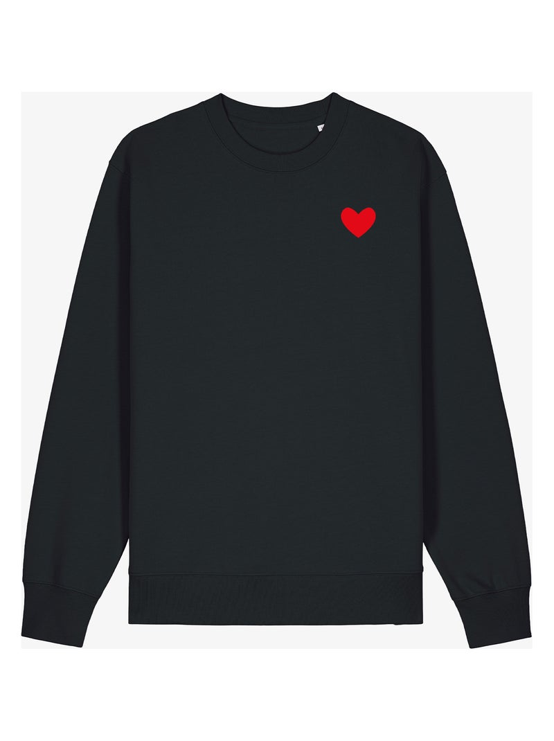 Sweat Femme - DESSIN PETIT COEUR Noir - Kiabi