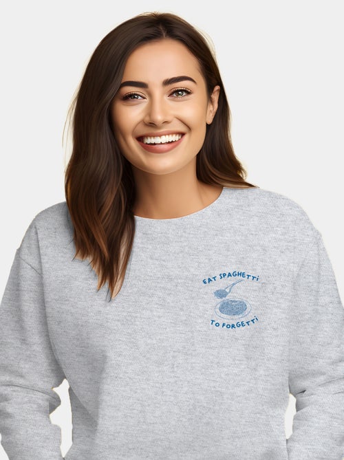Sweat Femme - EAT SPAGHETTI TO FORGETTI - Kiabi