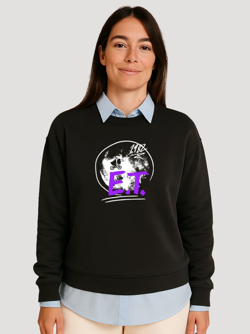 Sweat Femme - E.T LOGO Noir - Kiabi