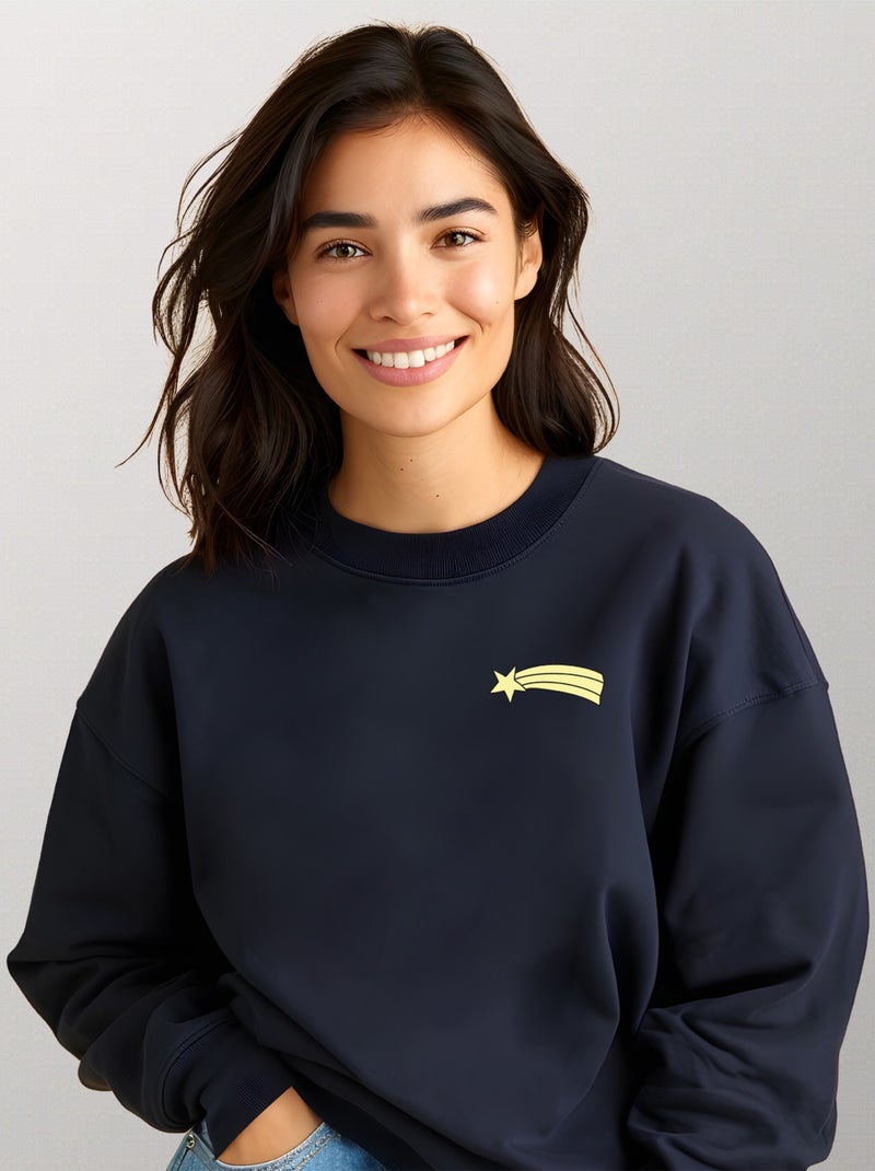 Sweat Femme - ETOILE FILANTE Bleu marine - Kiabi