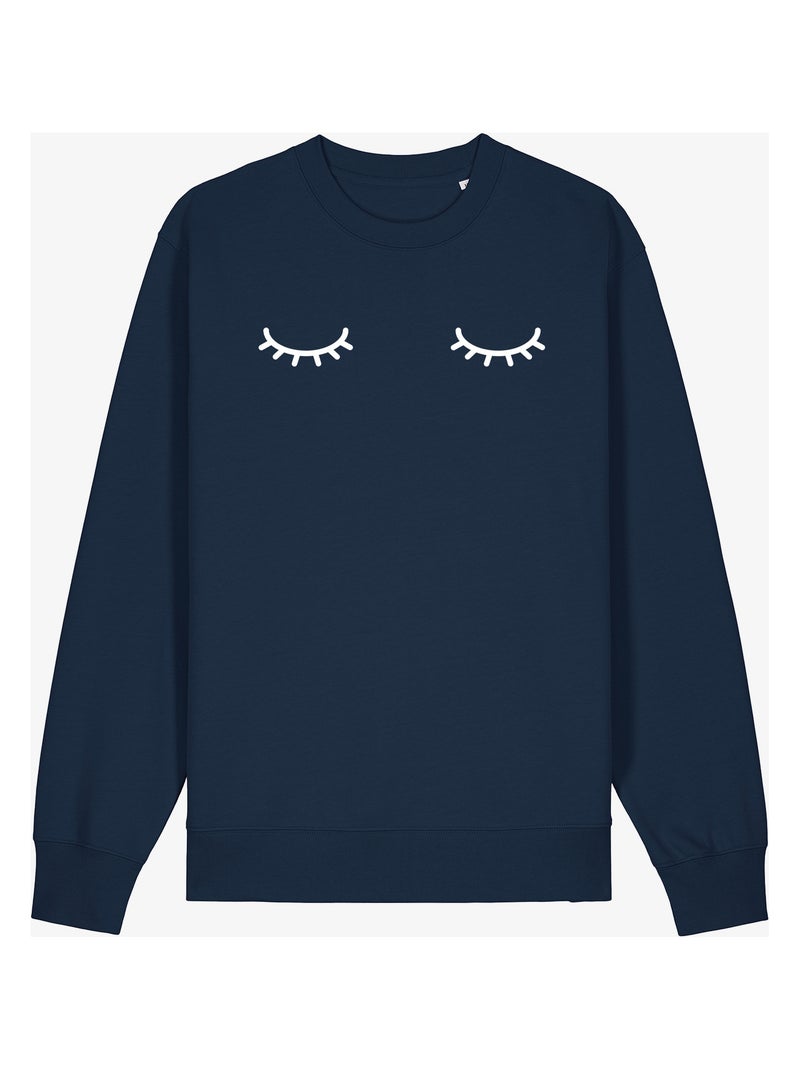 Sweat Femme - EYES CLOSED Bleu marine - Kiabi