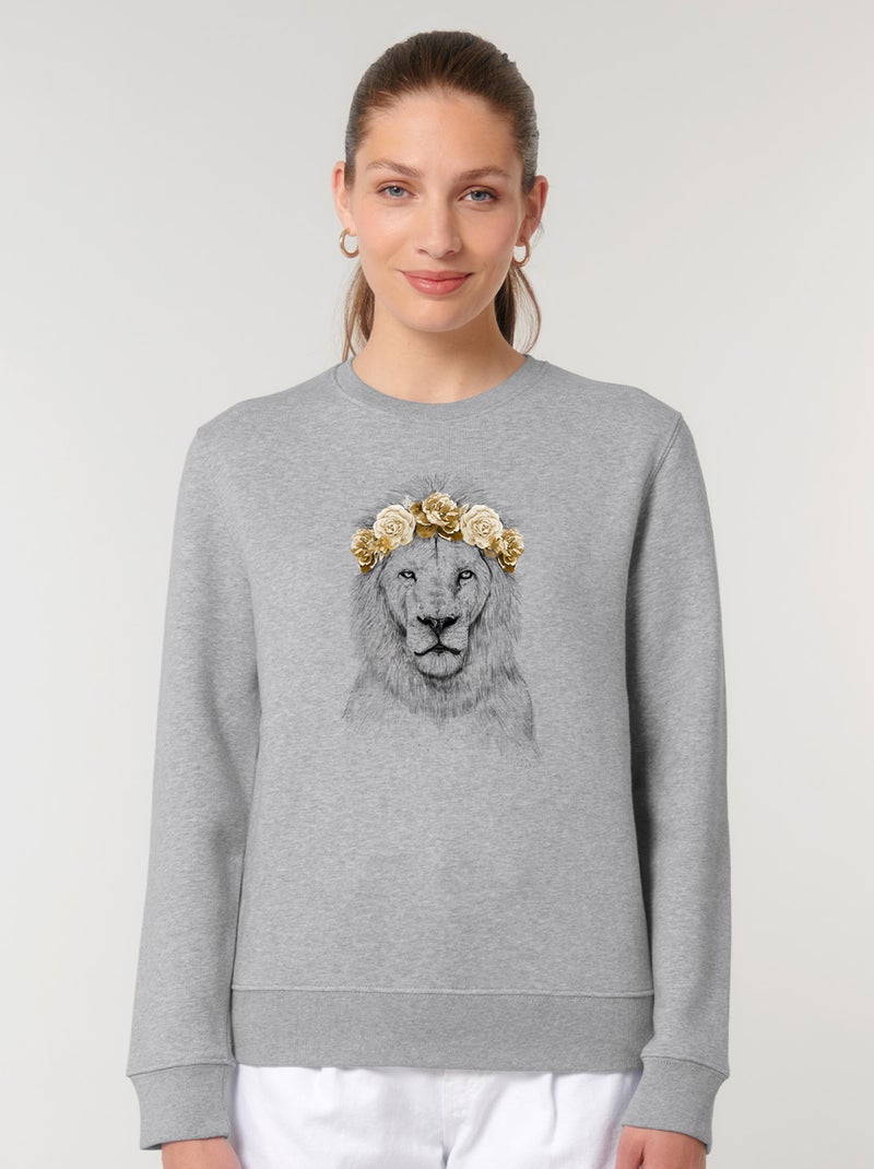 Sweat Femme - FESTIVAL LION AUTUMN Gris chiné - Kiabi