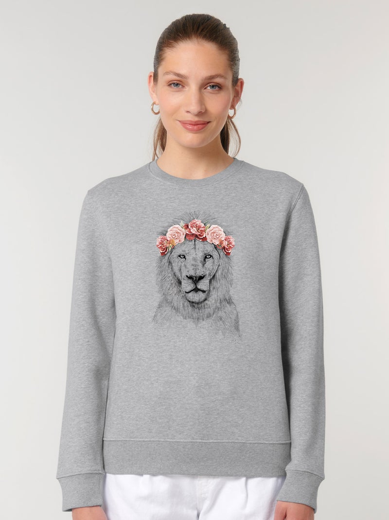 Sweat Femme - FESTIVAL LION SPRING Gris chiné - Kiabi