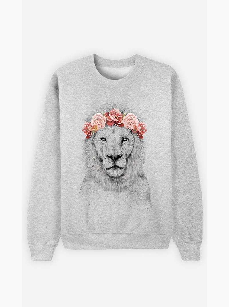 Sweat Femme - FESTIVAL LION SPRING Gris chiné - Kiabi