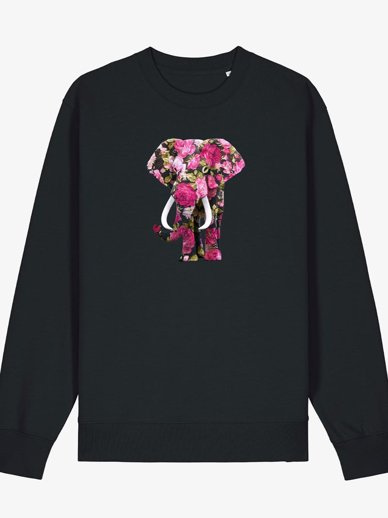 Sweat Femme - FLORAL ELEPHANT Noir - Kiabi