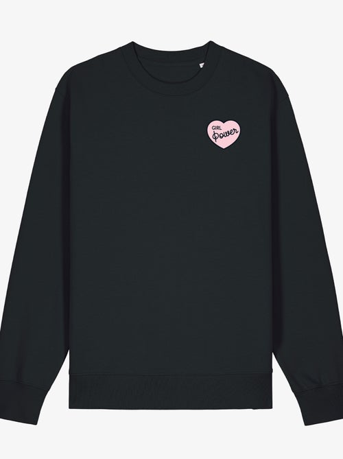 Sweat Femme - GIRL POWER PINK HEART - Kiabi