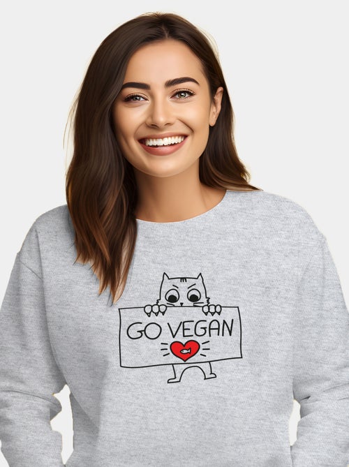 Sweat Femme - GO VEGAN - Kiabi