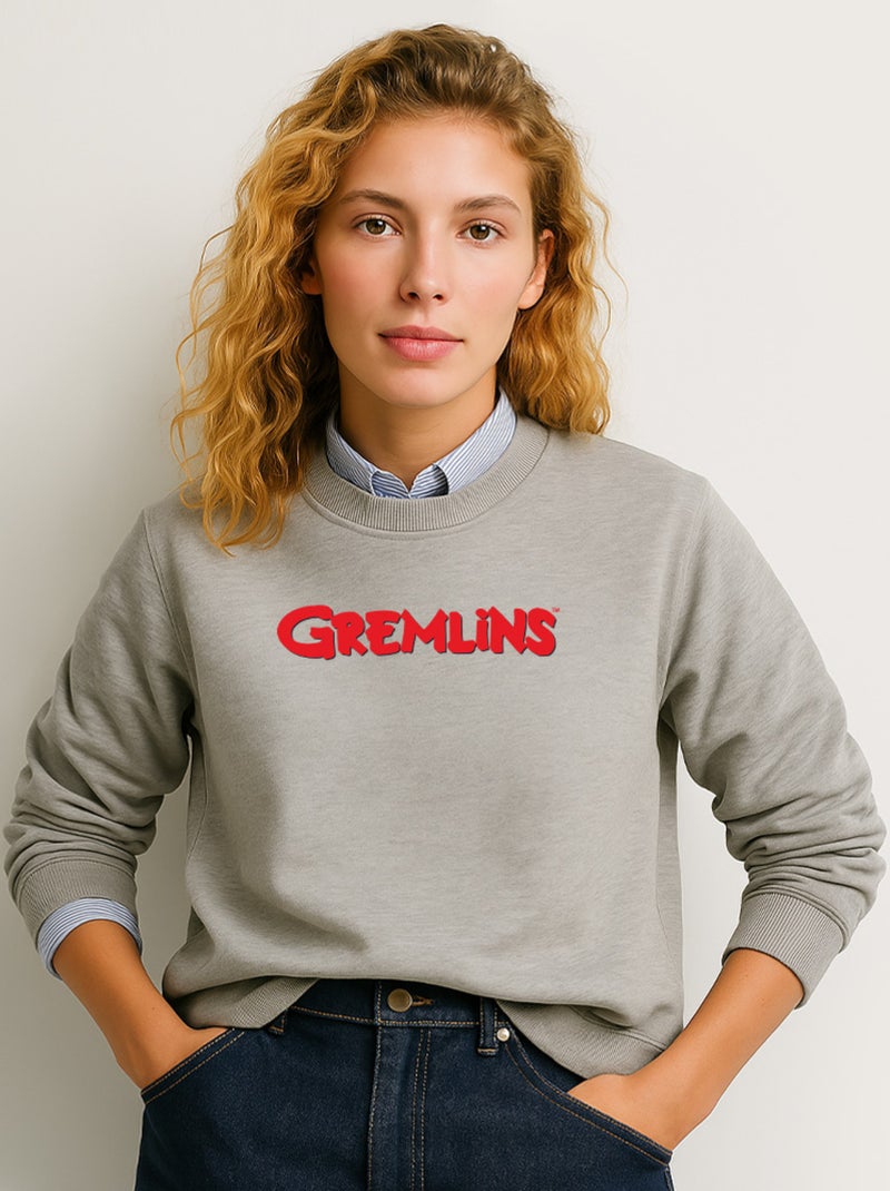 Sweat Femme - GREMLINS LOGO Gris chiné - Kiabi