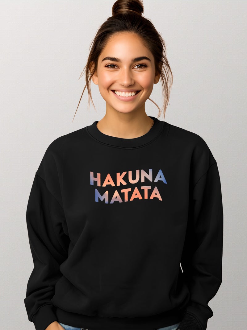 Sweat Femme - HAKUNA MATATA 3 Noir - Kiabi