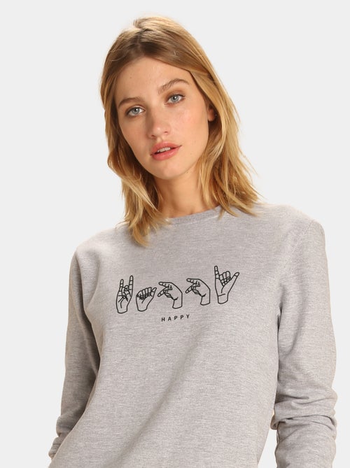 Sweat Femme - HAPPY - Kiabi