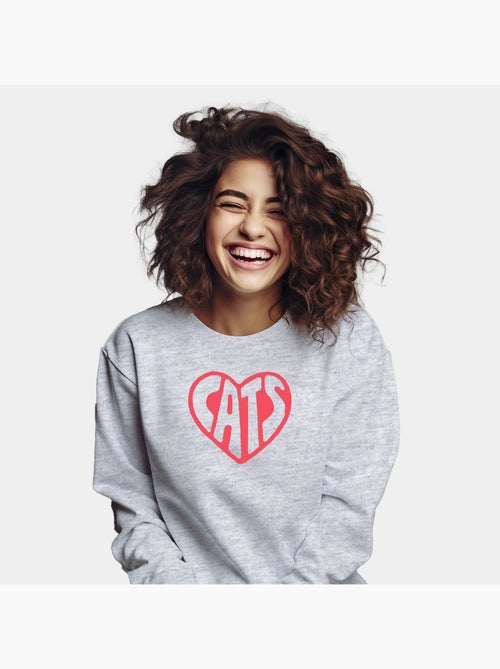 Sweat Femme - HEART CATS - Kiabi