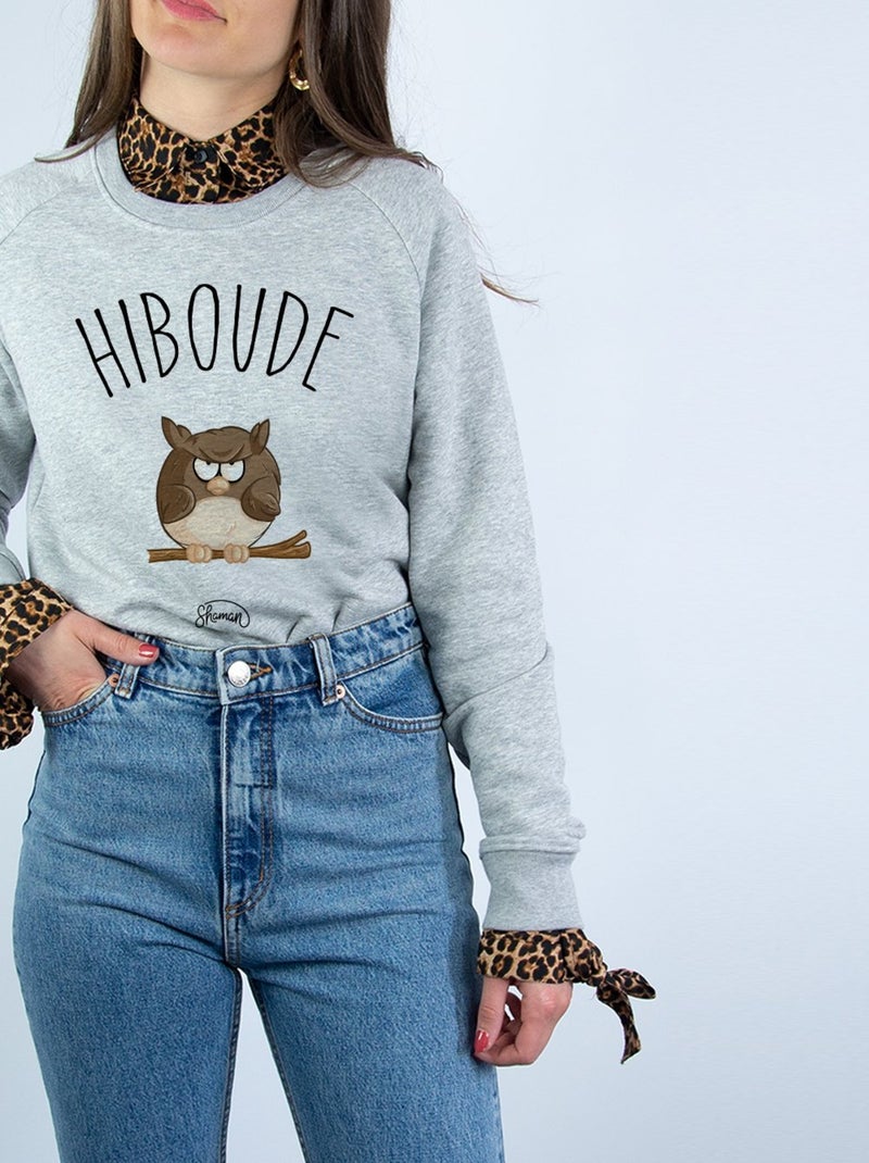 Sweat Femme - HIBOUDE Gris chiné - Kiabi