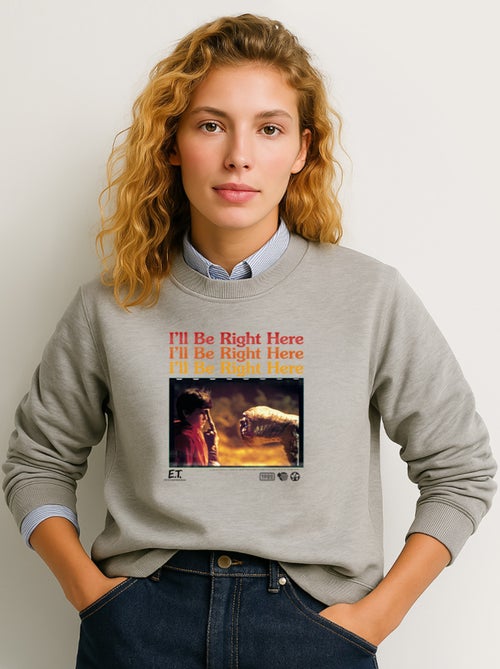 Sweat Femme - I LL BE RIGHT HERE E.T - Kiabi