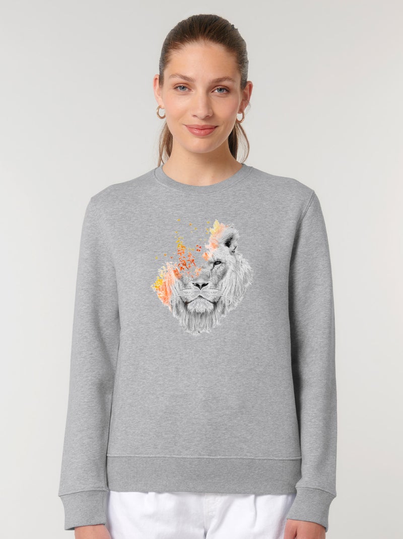 Sweat Femme - IF I ROAR Gris chiné - Kiabi