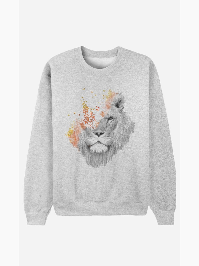 Sweat Femme - IF I ROAR Gris chiné - Kiabi