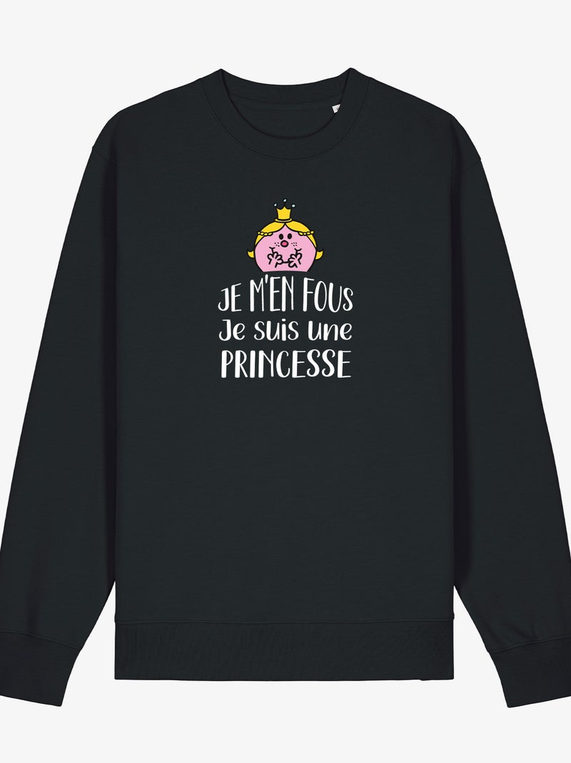 Sweat Femme - JE M EN FOUS JE SUIS UNE PRINCESSE Noir - Kiabi