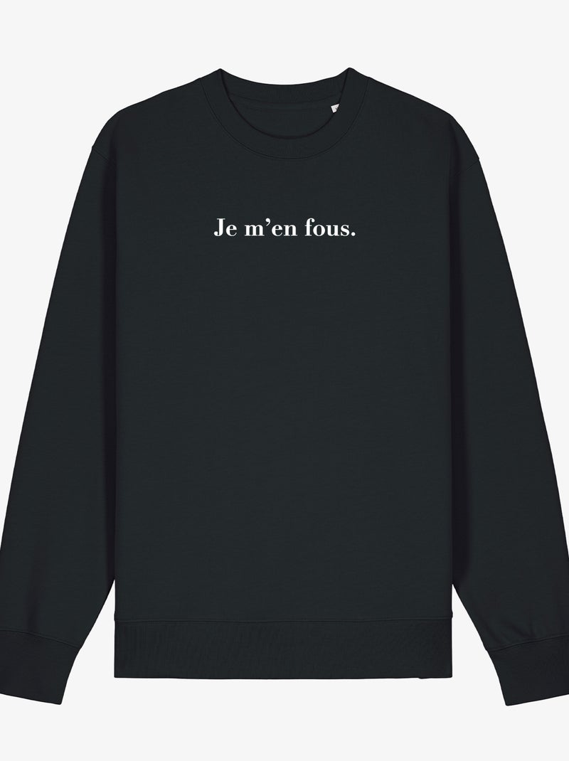 Sweat Femme - JE M'EN FOUS Noir - Kiabi