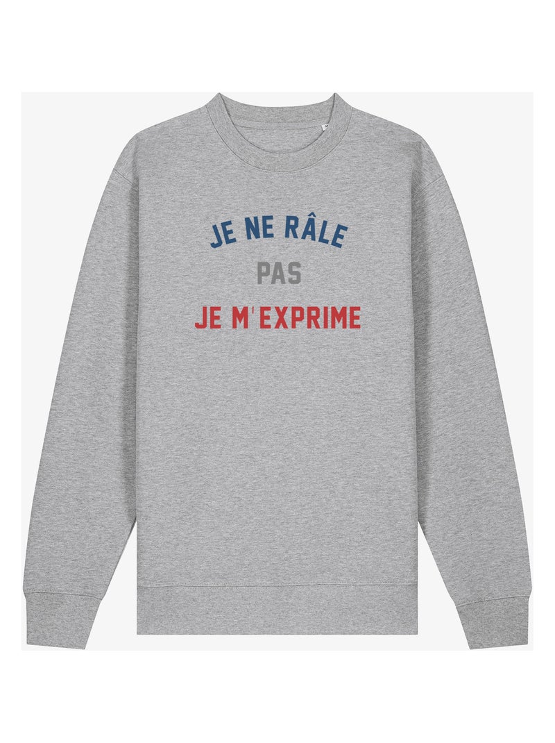 Sweat Femme - JE NE RÂLE PAS JE M'EXPRIME Gris chiné - Kiabi