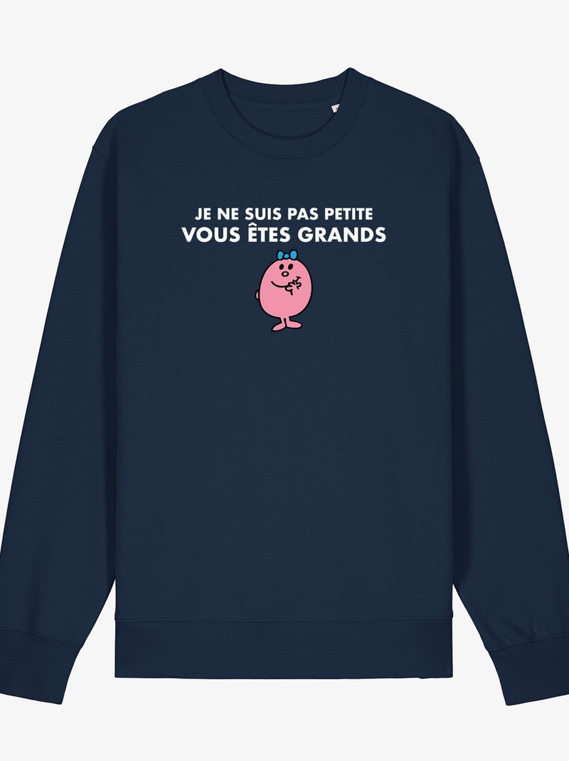 Sweat Femme - JE NE SUIS PAS PETITE VOUS ETES GRANDS Bleu marine - Kiabi