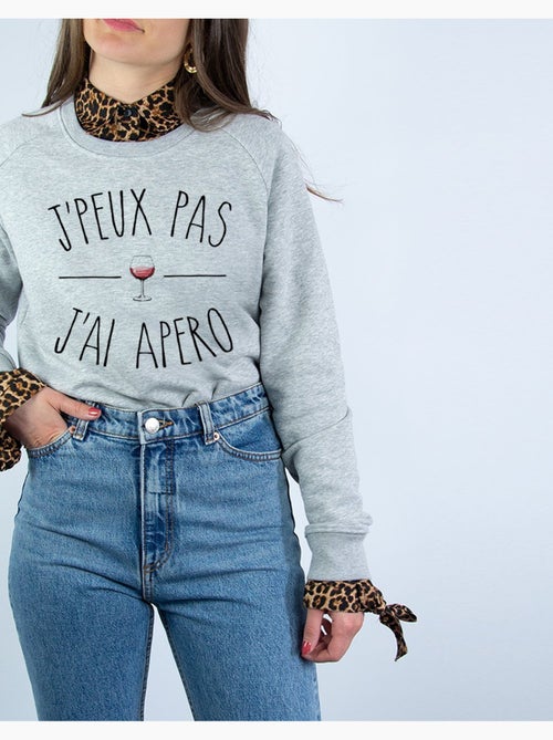 Sweat Femme - JE PEUX PAS J'AI APÉRO - Kiabi
