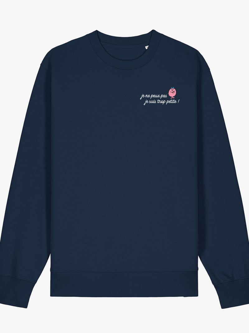 Sweat Femme - JE PEUX PAS JE SUIS TROP PETITE COEUR Bleu marine - Kiabi