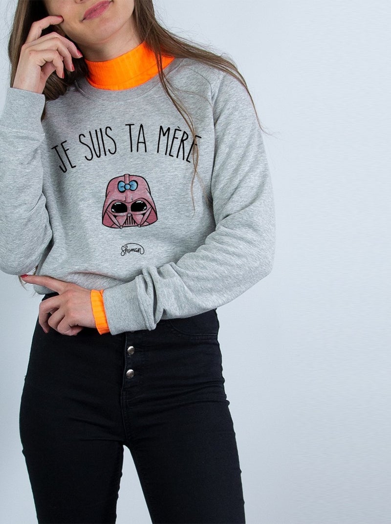 Sweat Femme - JE SUIS TA MERE Gris chiné - Kiabi