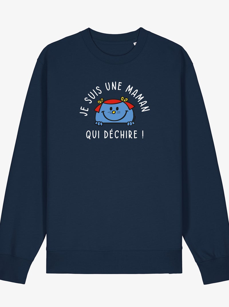 Sweat Femme - JE SUIS UNE MAMAN QUI DECHIRE Bleu marine - Kiabi