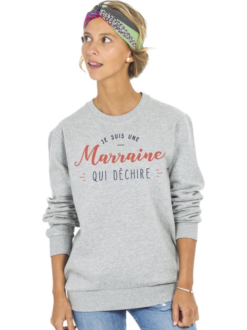 Sweat Femme - JE SUIS UNE MARRAINE QUI DÉCHIRE - Kiabi