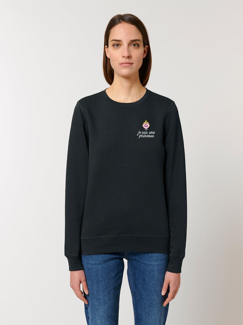 Sweat Femme - JE SUIS UNE PRINCESSE COEUR Noir - Kiabi