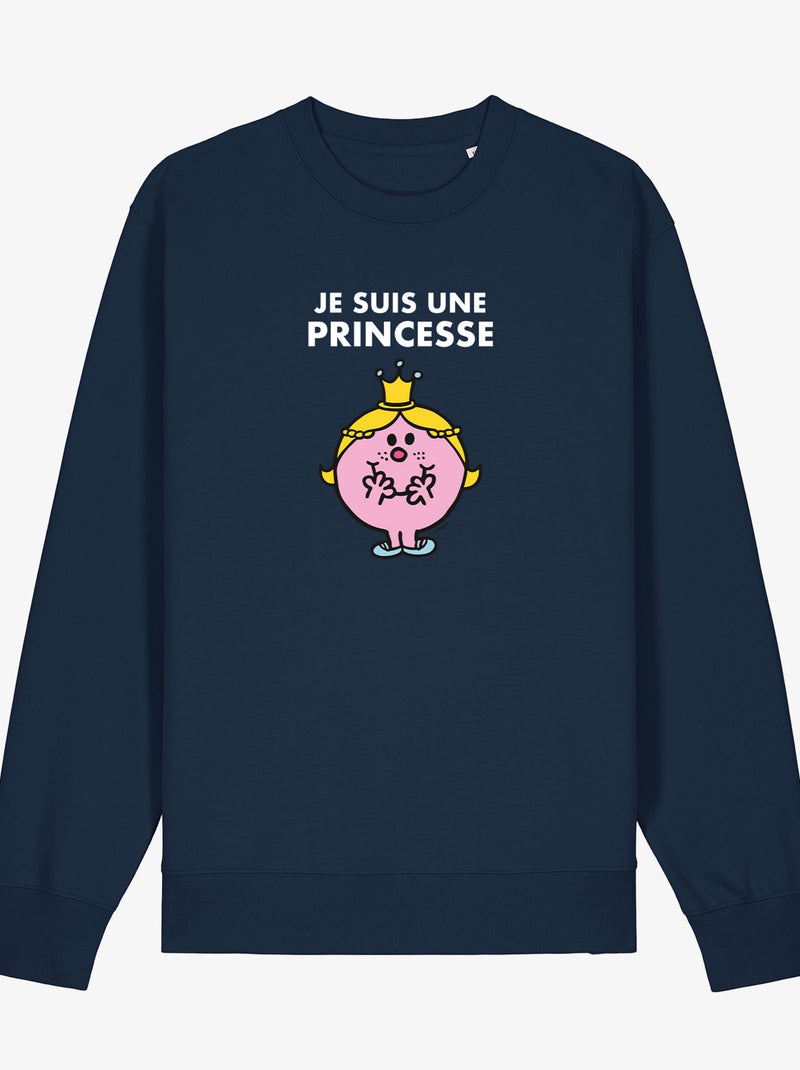 Sweat Femme - JE SUIS UNE PRINCESSE FACE Bleu marine - Kiabi